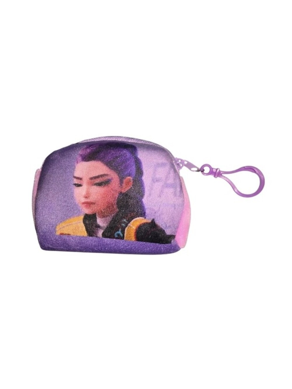 Black Animated Character Clip-On Coin Bag